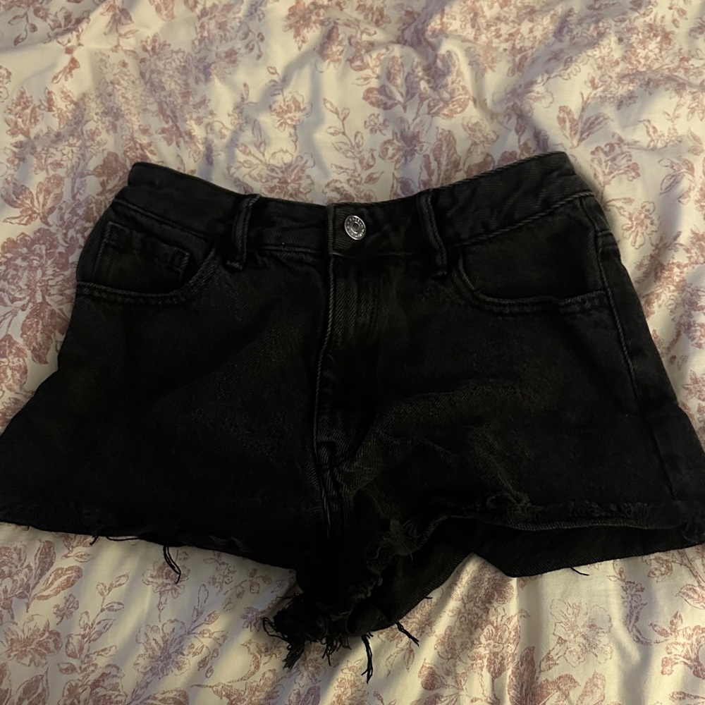 Pacsun Women's High Rise Festival Black Denim Shorts